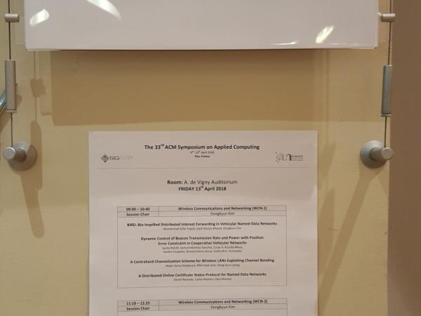 'ACM SAC 2018(프랑스 포)'에 참가하였습니다.